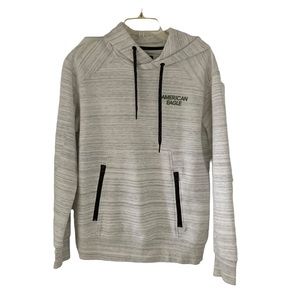 American Eagle Outfitters Ae Active Flex Hoodie Men's White & Gray Size S